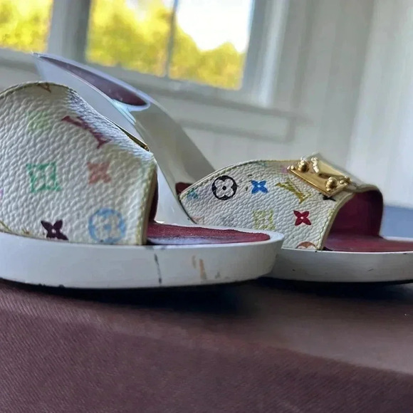 Louis Vuitton x  Murakami Mule Sandals size 36.5 white multicolor - Picture 8 of 12
